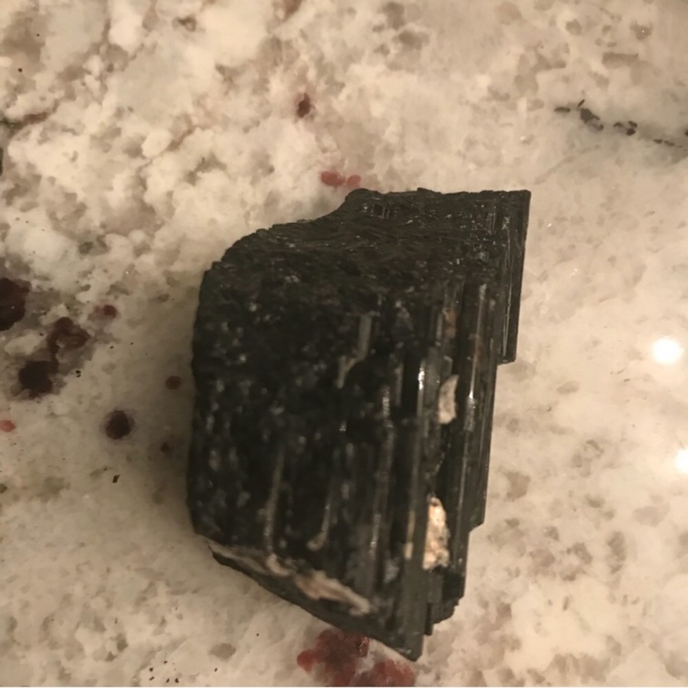 One black tourmaline piece